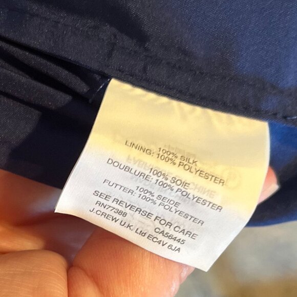 J. Crew Silk Chiffon Heidi Dress Dark Cove 93100 NWT Size 12 - Picture 8 of 9